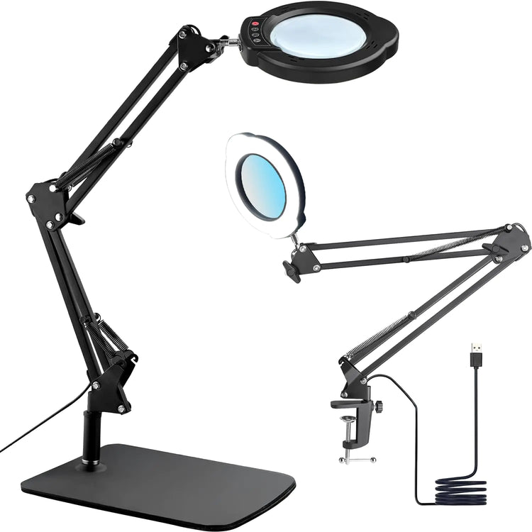 Here’s **1 SEO-friendly ALT tag** for the **15X LED Magnifying Desk Lamp with Clamp & 5 Color Modes**: `15X LED Magnifying Desk Lamp with Clamp and Adjustable 5 Color Modes`
