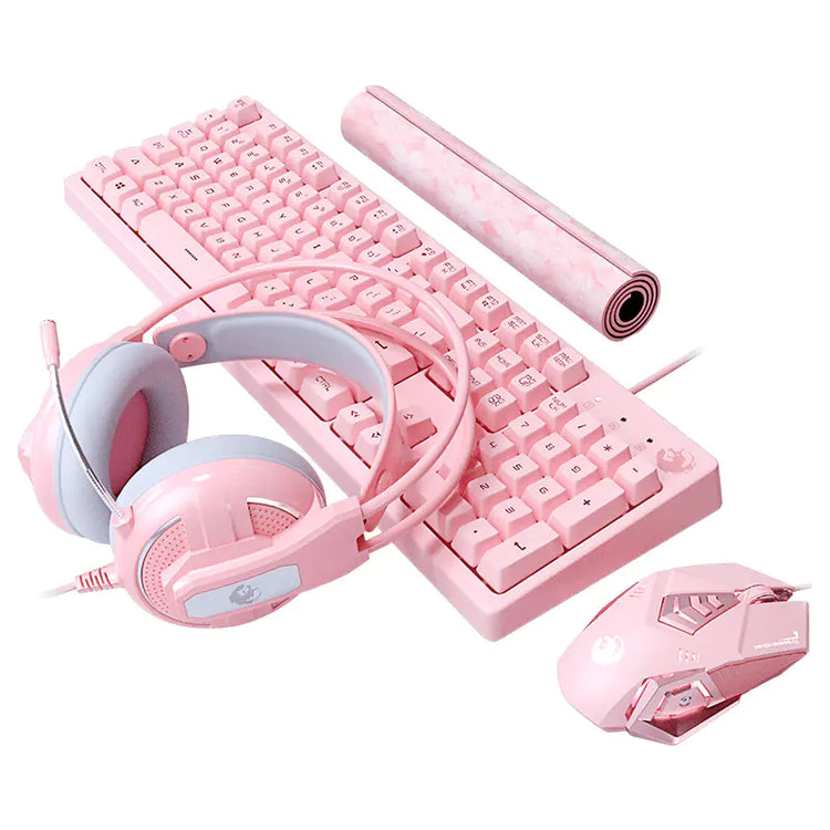 Cute Pink Mechanical Gaming Keyboard for Girls