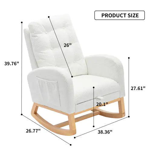 Decorative Rocking Chair with Matching Footrest for Living Room