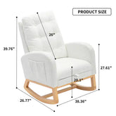 Decorative Rocking Chair with Matching Footrest for Living Room