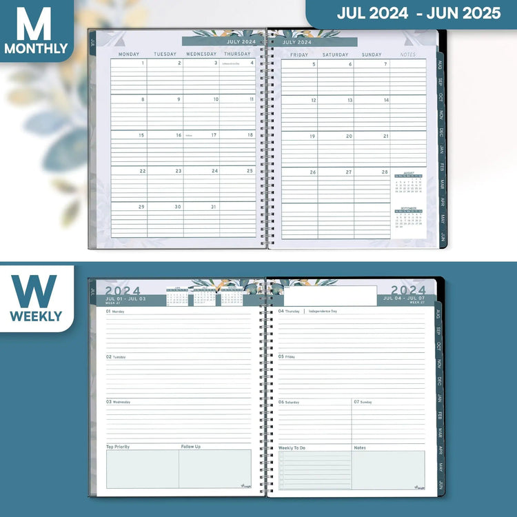 Stylish 2024-2025 Academic Planner with Notes and Calendar Sections