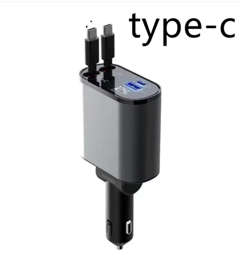 100W Metal Car Charger with Super Fast USB-C Charging Adapter