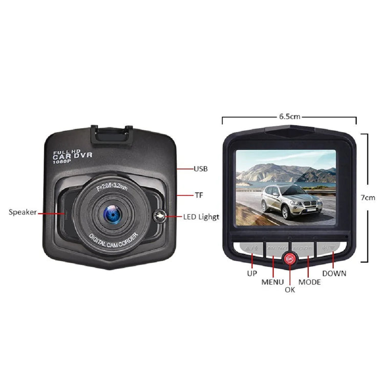 Front-Facing Full HD Dash Cam for Cars with G-Sensor