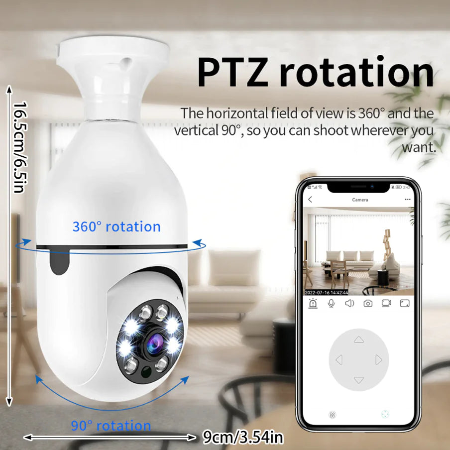 Wi-Fi Enabled IP Light Bulb Camera 1080P with Motion Detection