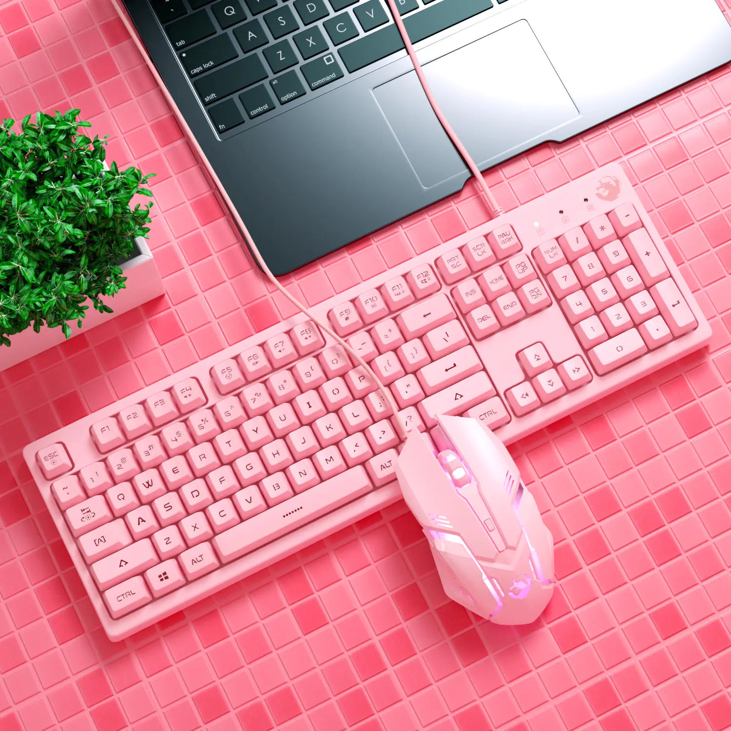 Cute Pink Mechanical Gaming Keyboard for Girls
