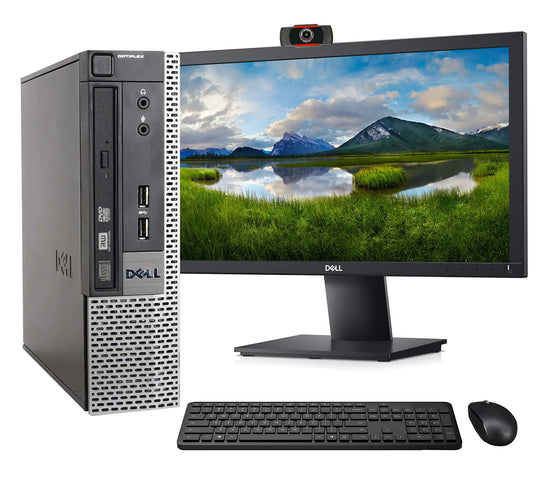 Dell 7010 i5 Desktop PC with 8GB RAM, 120GB SSD, WiFi, and Monitor