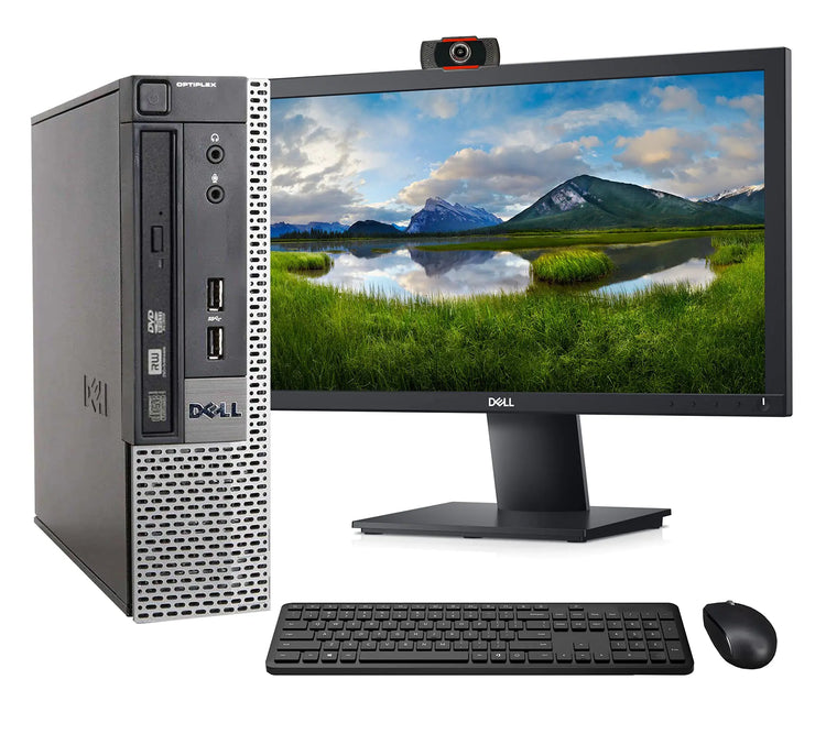 Dell 7010 i5 Desktop PC with 8GB RAM, 120GB SSD, WiFi, and Monitor
