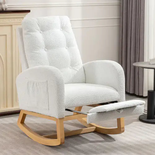 Decorative Rocking Chair with Matching Footrest for Living Room