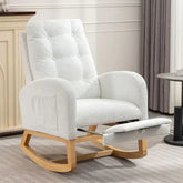 Decorative Rocking Chair with Matching Footrest for Living Room
