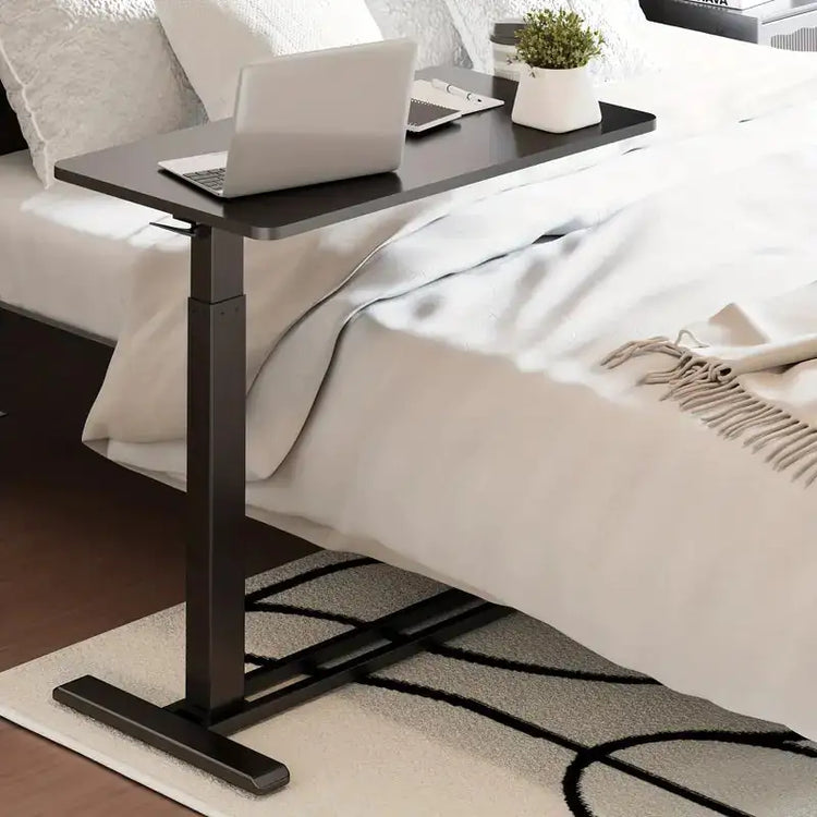 Standing Scroll Side Table with Hidden Wheels for Easy Mobility