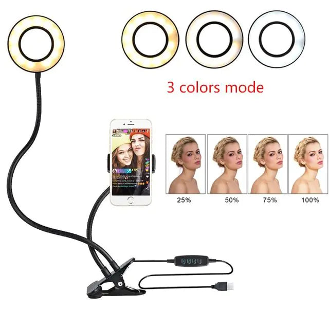 LED Selfie Ring Light for Live Streaming and Makeup Application