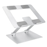 Silver Amazon Basics Laptop Stand with Adjustable Height and Foldable Design
