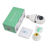 Full HD E27 Bulb Camera with 360° Panoramic View and IR Night Vision