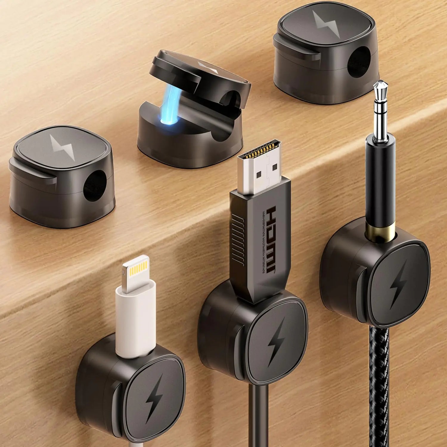 Adjustable Magnetic Cord Management Clips for Desk and Cable Organization