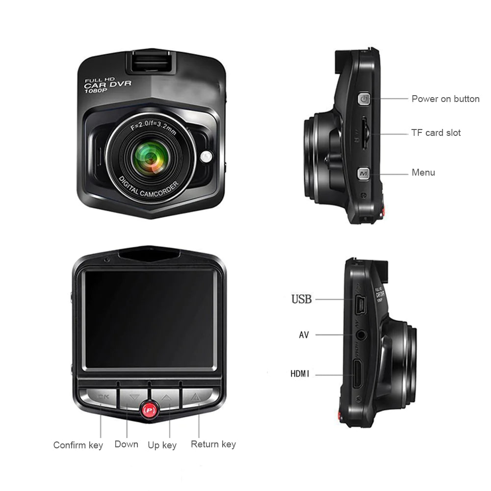 Front-Facing Full HD Dash Cam for Cars with G-Sensor