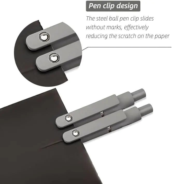 5-Pack Black 0.5mm Gel Pens with Fine Point for Smooth Writing