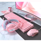 Cute Pink Mechanical Gaming Keyboard for Girls