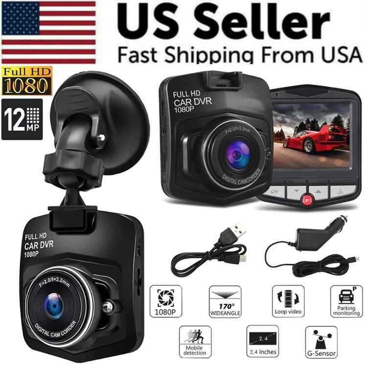 Front-Facing Full HD Dash Cam for Cars with G-Sensor
