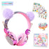  Girls Purple Pompon Wired HeadphonesCute 