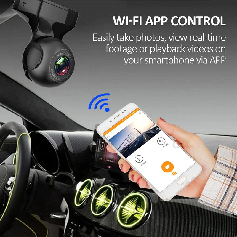 WiFi Dash Cam for Cars with Full HD Video and Emergency Lock