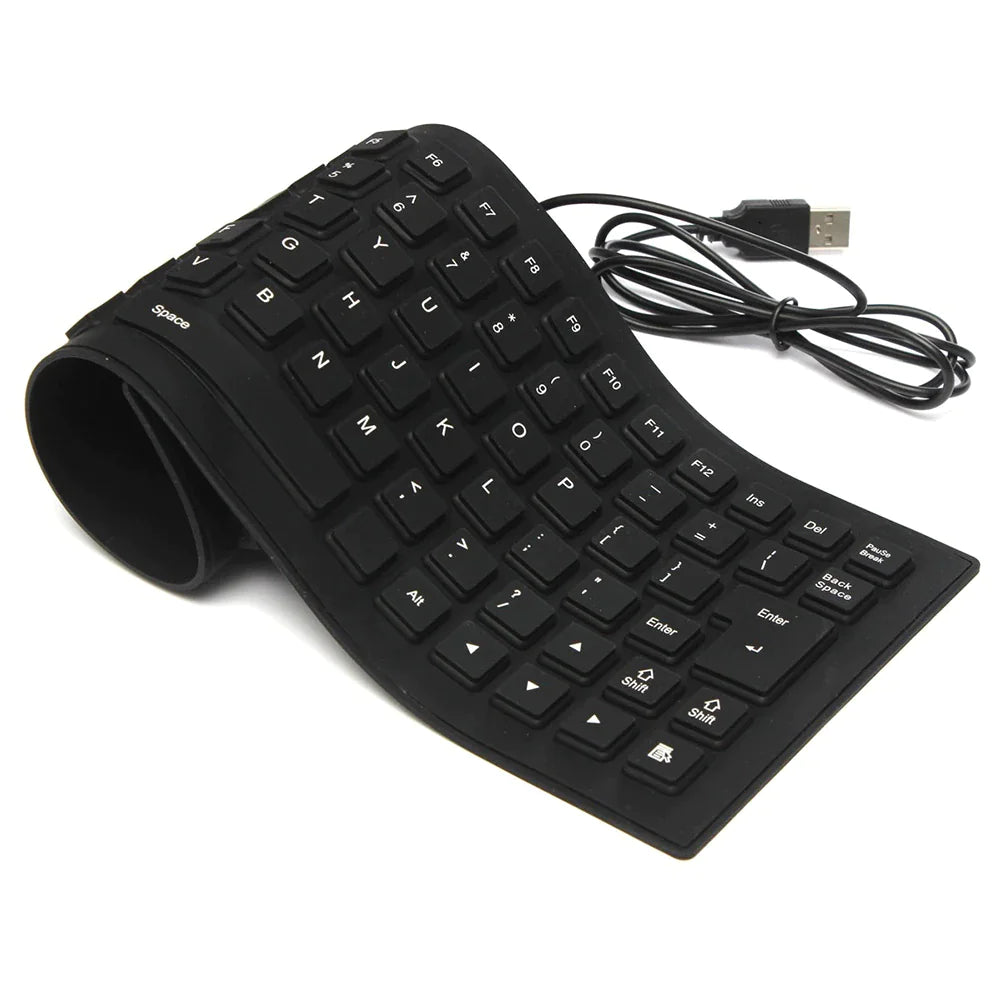 Flexible Silicone Keyboard with USB Connection and Waterproof Protection