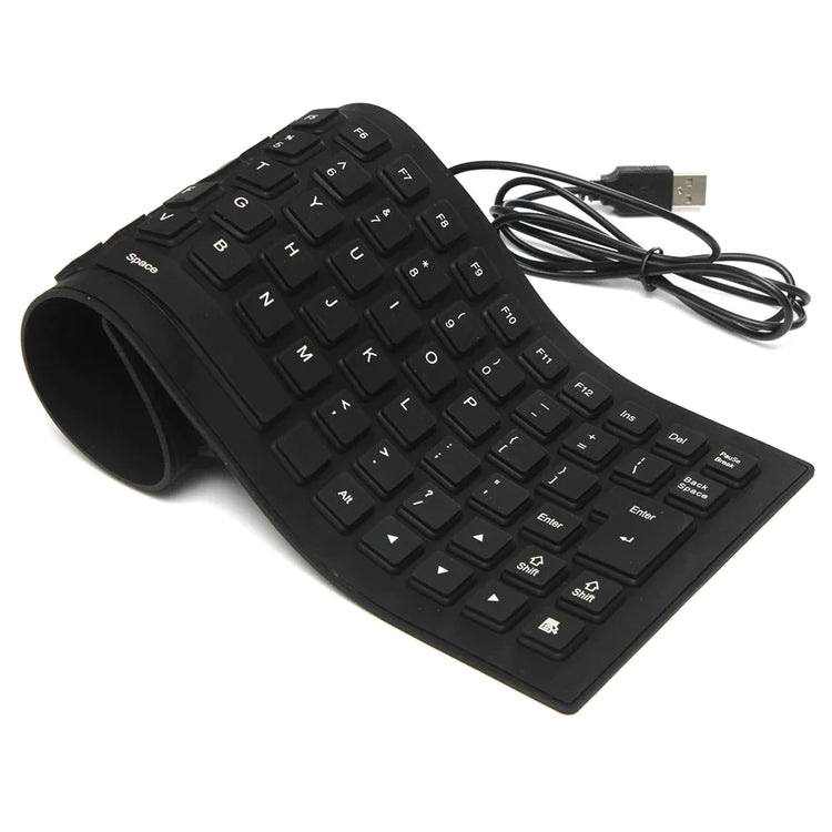 Flexible Silicone Keyboard with USB Connection and Waterproof Protection
