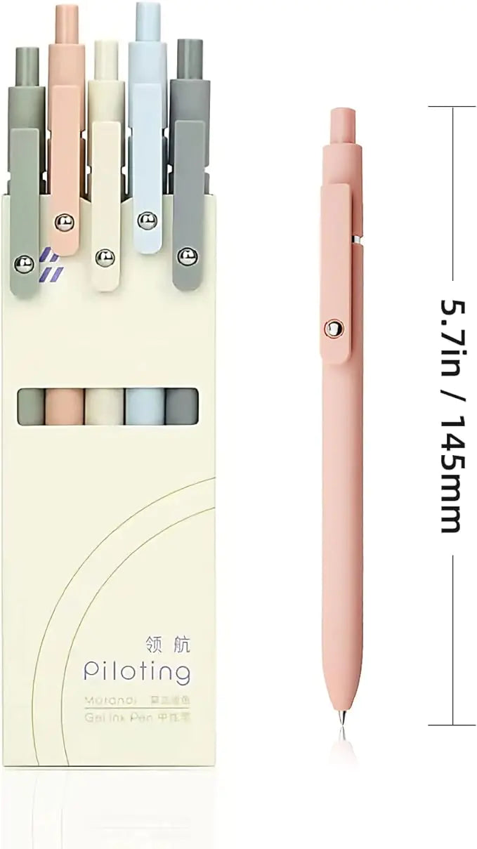 5-Pack Black 0.5mm Gel Pens with Fine Point for Smooth Writing