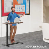 Standing Scroll Side Table with Hidden Wheels for Easy Mobility