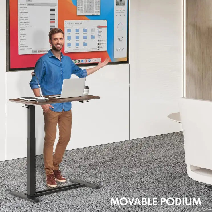 Standing Scroll Side Table with Hidden Wheels for Easy Mobility