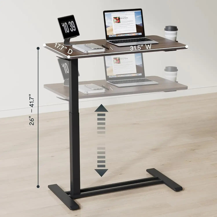Decorative Standing Scroll Table with Concealed Rolling Wheels