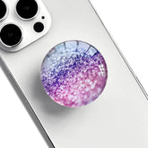 Clear Glitter Collapsible Phone Grip Stand Holder in Pink