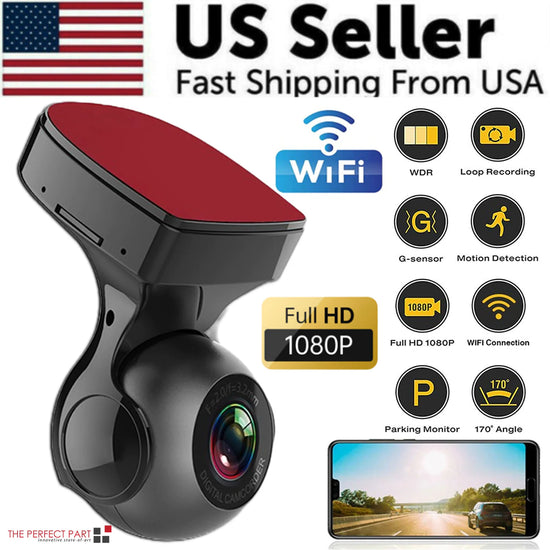 170 Degree WiFi Dash Cam HD 1080P with G-Sensor