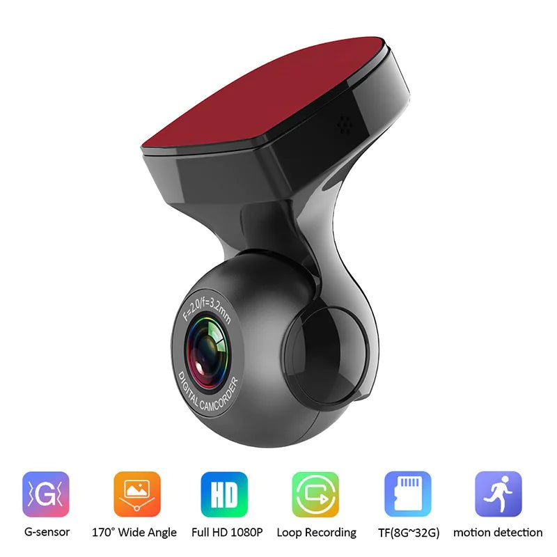 Portable 1080P Dash Cam with G-Sensor for Accident Recording