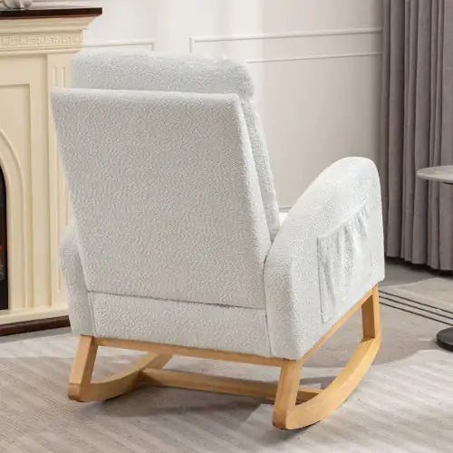 Decorative Rocking Chair with Matching Footrest for Living Room