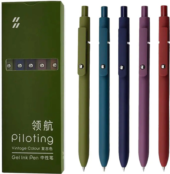 5-Pack Black 0.5mm Gel Pens with Fine Point for Smooth Writing