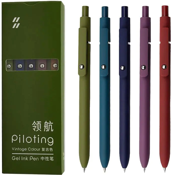 5-Pack Black 0.5mm Gel Pens with Fine Point for Smooth Writing