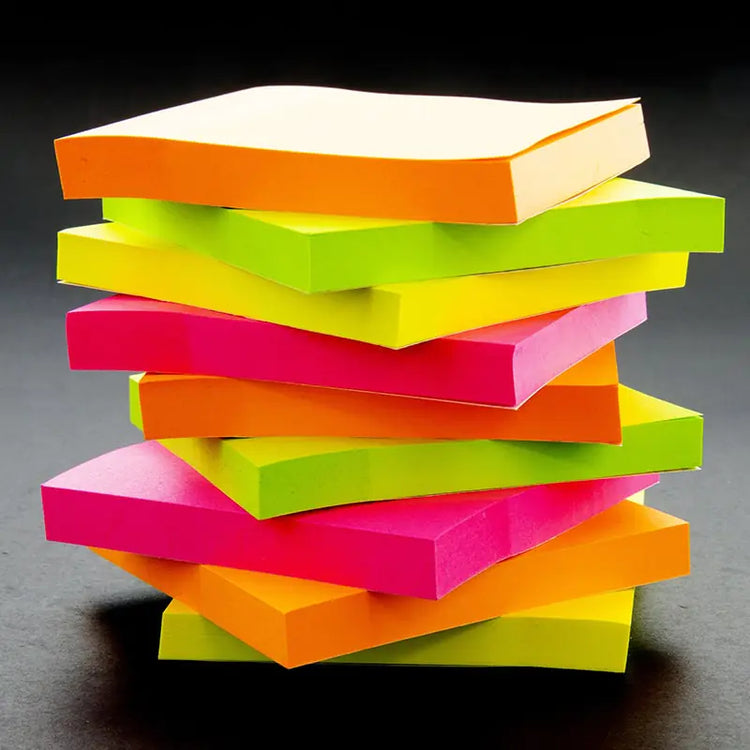 Pack of 40 Neon Stick On Notes – 3x3 Adhesive Memo Pads